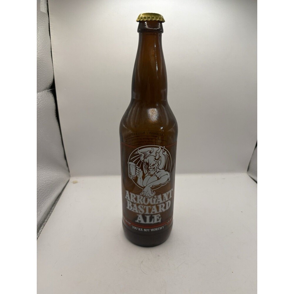 Arrogant Bastard Ale EMPTY 1 Pint 6 oz Bottle Stone Brewing Co., CA Gargoyle Cap